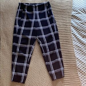 Black and White Plaid Trousers